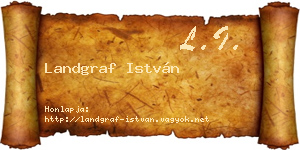 Landgraf István névjegykártya